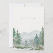 Invitation Baby-Shower rustique forêt aquarelle bois (Dos)