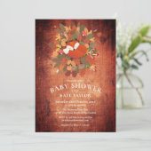Invitation Baby shower rustique Fox Cub Woodland (Debout devant)