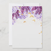 Invitation Baby shower Rustique Hydrangea Lilac Butterfly Gir (Dos)