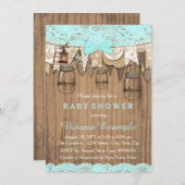 Invitation Baby shower Rustique Lace Mason Jar (Devant / Derrière)