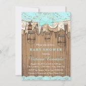 Invitation Baby shower Rustique Lace Mason Jar (Devant)