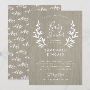 Invitation Baby Shower Rustique Laurels