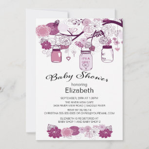 Invitation Baby shower rustique Mason Jar
