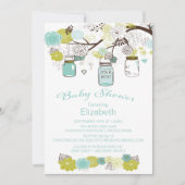 Invitation Baby shower rustique Mason Jar Boys (Devant)