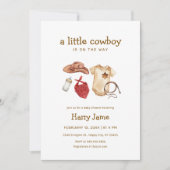 Invitation Baby shower Rustique moderne Ouest Petit Cowboy (Devant)