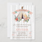 Invitation Baby shower rustique neutre de genre de Teepee de (Devant)