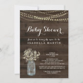 Invitation Baby shower rustique - Neutre hommes-fe (Devant)