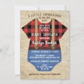 Invitation Baby shower Rustique Plaid Lumberjack Boys (Devant)
