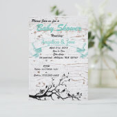 Invitation Baby shower rustique pour garçon (Debout devant)
