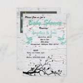 Invitation Baby shower rustique pour garçon (Devant / Derrière)