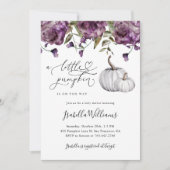 Invitation Baby shower rustique pourpre petit Citrouille (Devant)