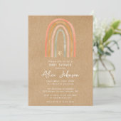 Invitation Baby shower Rustique Rainbow Et Star Boho (Debout devant)