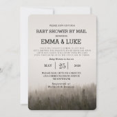 Invitation Baby shower rustique Simple Forest Misty Landscape (Devant)
