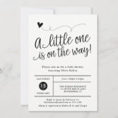 Invitation Baby shower rustique simple, non sexiste (Devant)