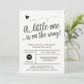 Invitation Baby shower rustique simple, non sexiste (Debout devant)