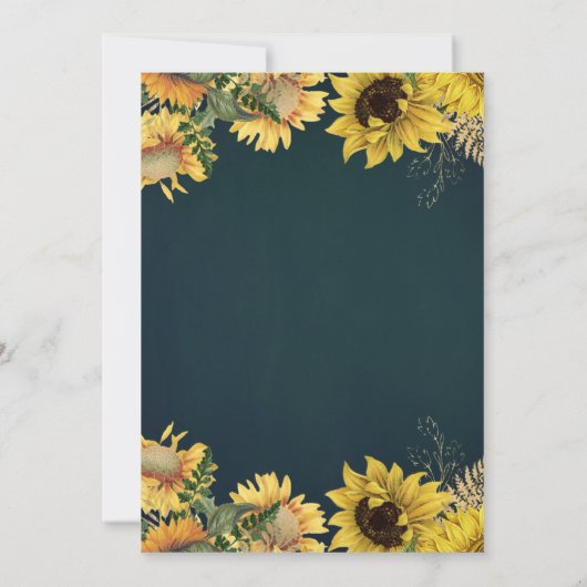 Invitation Baby shower rustique Sunflower & Mason Jar Lumière (Dos)