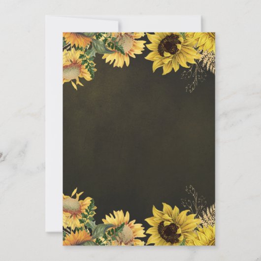 Invitation Baby shower rustique Sunflower & Mason Jar Lumière (Dos)