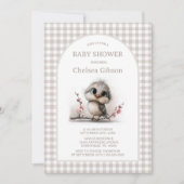 Invitation Baby Shower Rustique sur le Thème des Oiseaux (Devant)