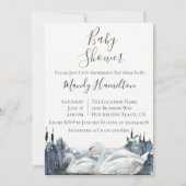 Invitation Baby shower Rustique Swan Lake (Devant)