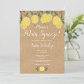 Invitation Baby-Shower Rustique Thème Citron de Mama's Main S (Debout devant)