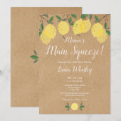 Invitation Baby-Shower Rustique Thème Citron de Mama's Main S (Devant / Derrière)