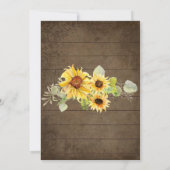 Invitation Baby shower Rustique Tournesol Floral Zebra Citrou (Dos)