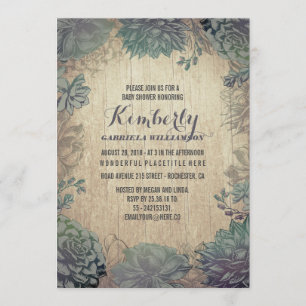 Invitation Baby shower rustique Vintage
