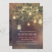 Invitation Baby shower rustique Vintage Mason Jar Lumières (Devant / Derrière)