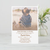 Invitation Baby shower rustique Western Cowboy (Debout devant)