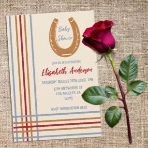 Invitation Baby shower rustique Western Horseshoe