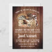 Invitation Baby shower rustique Western Rodeo Cowboy (Devant)