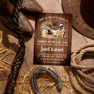 Invitation Baby shower rustique Western Rodeo Cowboy