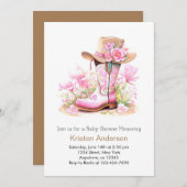 Invitation Baby shower rustique Wild West Cowgirl (Devant / Derrière)