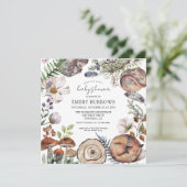 Invitation Baby shower Rustique Woodland Cute Forest Animaux (Debout devant)