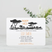 Invitation Baby shower Safari (Debout devant)