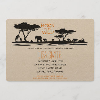 Invitation Baby shower Safari