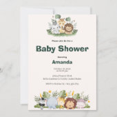 Invitation Baby shower Safari (Devant)
