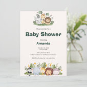 Invitation Baby shower Safari (Debout devant)