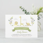 Invitation Baby shower Safari (Debout devant)