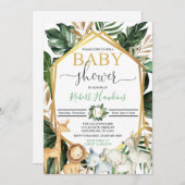 Invitation Baby shower Safari (Devant / Derrière)