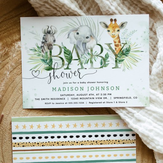 Invitation Baby shower Safari