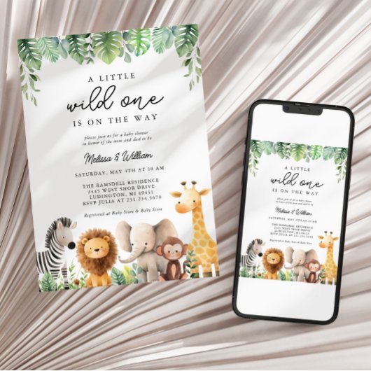 Invitation Baby shower Safari