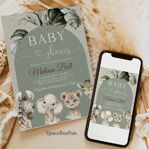 Invitation Baby shower Safari