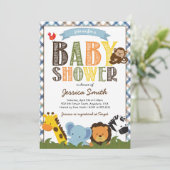 Invitation Baby shower Safari (Debout devant)