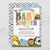 Invitation Baby shower Safari (Devant / Derrière)