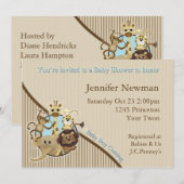 Invitation Baby shower Safari (Devant / Derrière)