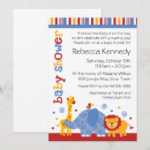 Invitation Baby shower Safari (Devant / Derrière)