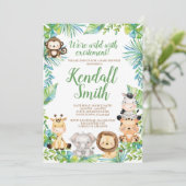 Invitation Baby shower Safari (Debout devant)