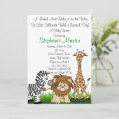 Invitation Baby shower Safari (Debout devant)