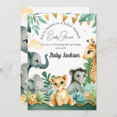 Invitation Baby shower Safari (Devant / Derrière)